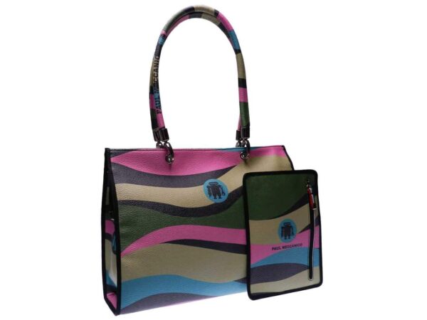 SHOPPER BAG PAUL MECCANICO MADE OF HAMMERED FAUX LEATHER. PEPE MODEL MULTICOLOR. - Unique Pieces Paul Meccanico