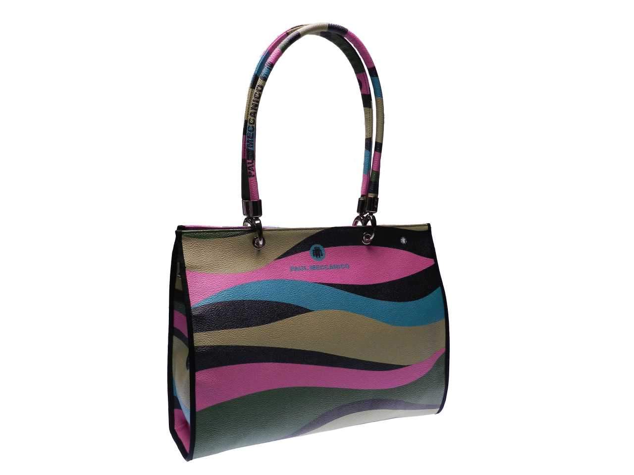 SHOPPER BAG PAUL MECCANICO MADE OF HAMMERED FAUX LEATHER. PEPE MODEL MULTICOLOR. - Unique Pieces Paul Meccanico