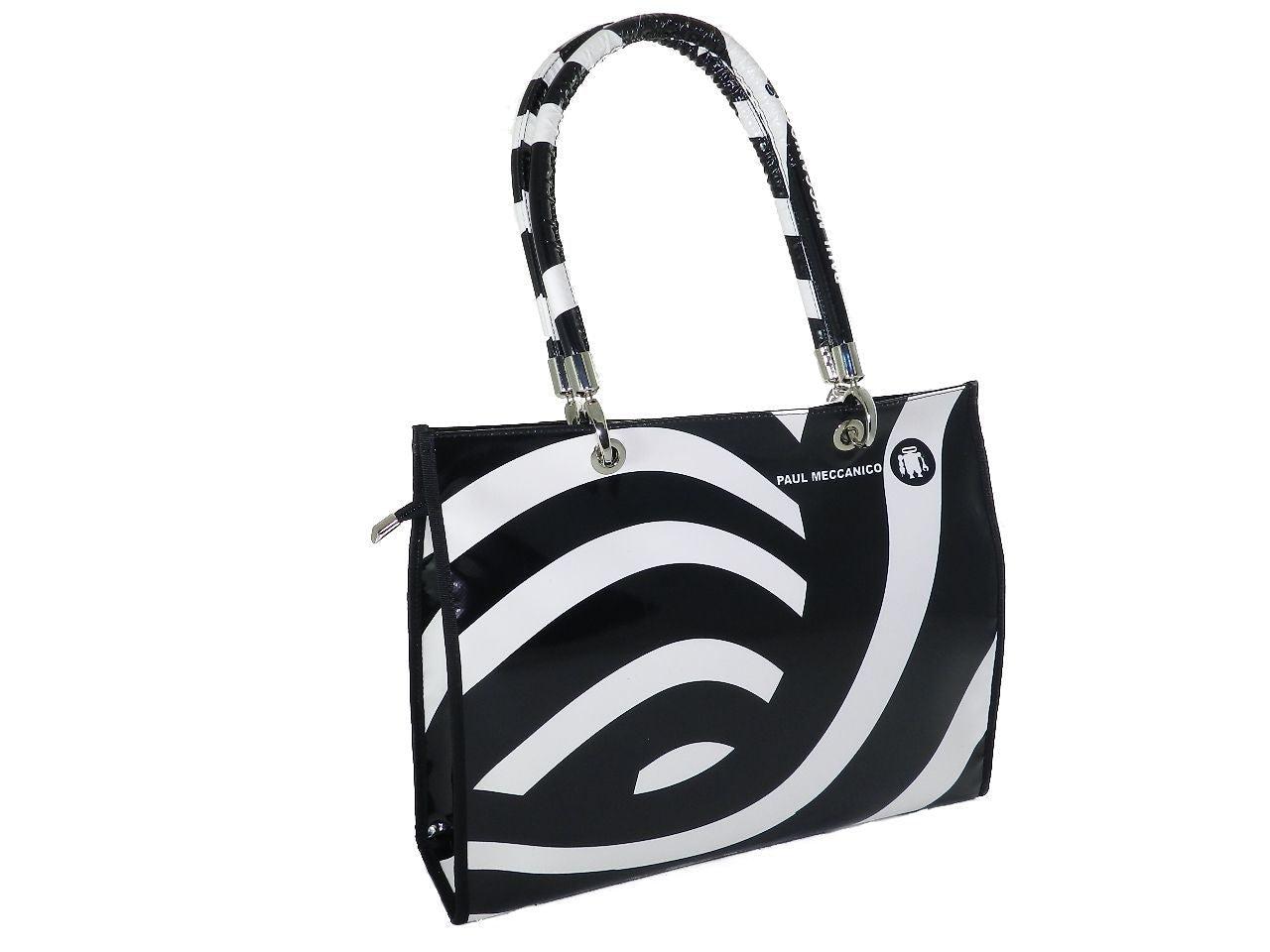 SHOPPER BAG PAUL MECCANICO. MODEL PEPE EVOLUTION BLACK & WHITE FANTASY. - Unique Pieces Paul Meccanico