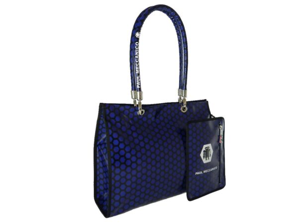 SHOPPER BAG PAUL MECCANICO. MODEL PEPE EVOLUTION COLOR BLACK AND ROYAL - Unique Pieces Paul Meccanico