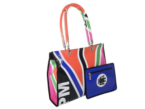 SHOPPER BAG PAUL MECCANICO. MODEL PEPE EVOLUTION MULTICOLOR REVIEWING ENGLAND FLAG. - Unique Pieces Paul Meccanico