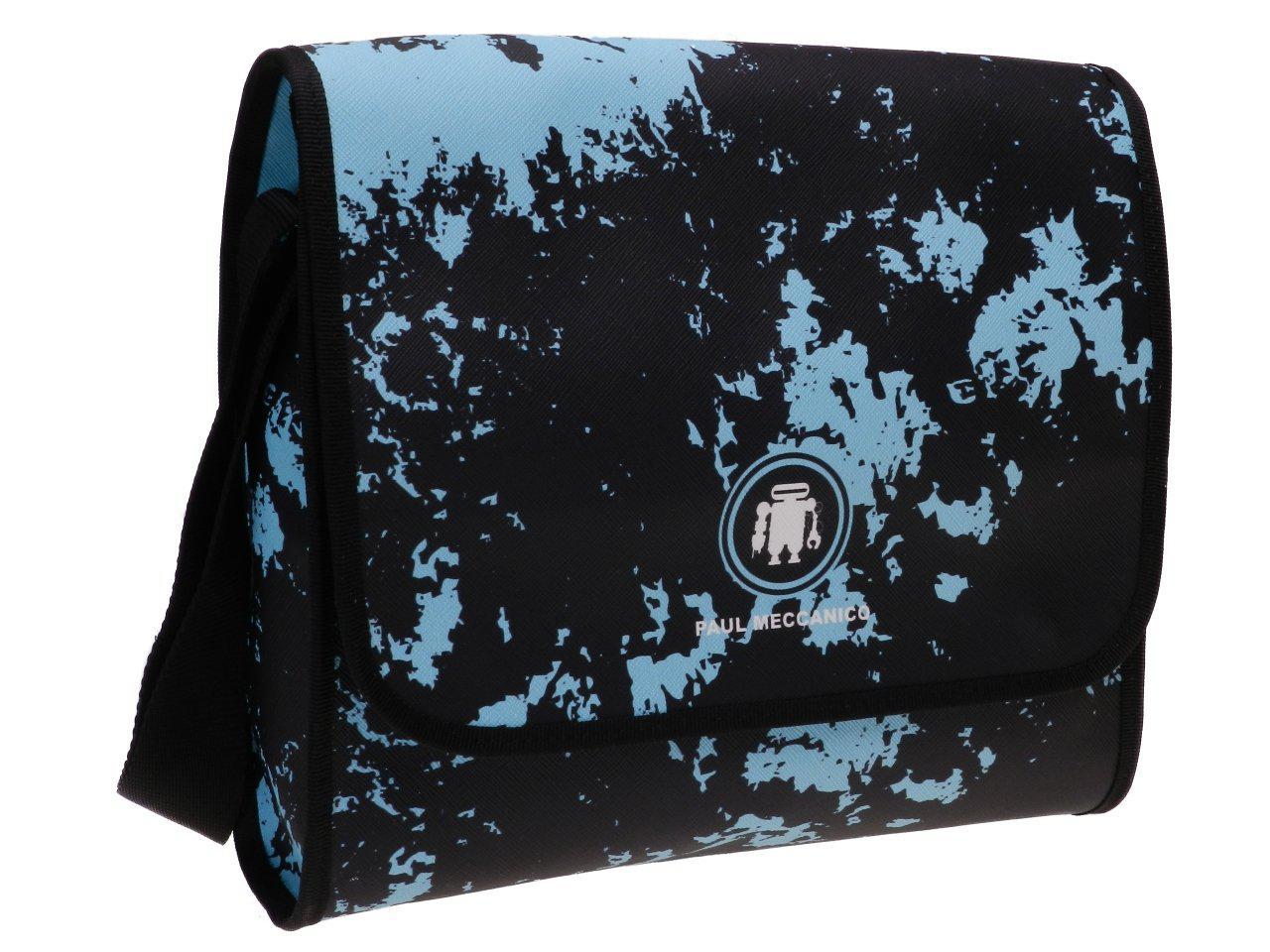 SHOULDER BAG BLACK AND LIGHT GREEN COLOURS TIE DYE FANTASY. MODEL BREAK MADE OF SOFT CRUELTY FREE LEATHER. - Unique Pieces Paul Meccanico