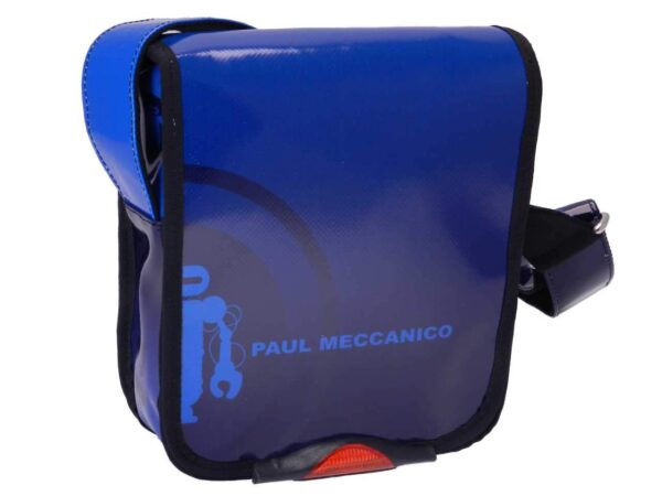 SHOULDER BAG BLUE COLOR SHADED EFFECT. MIPOK MODEL MADE OF LORRY TARPAULIN. - Unique Pieces Paul Meccanico