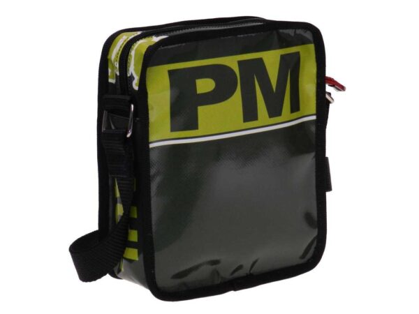 SHOULDER BAG DARK GREEN AND GREE COLOURS. STRATOS MODEL MADE OF LORRY TARPAULIN. - Limited Edition Paul Meccanico