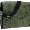 SHOULDER BAG DARK GREEN COLOUR WITH LEAVES FANTASY. MODEL BREAK MADE OF SOFT CRUELTY FREE LEATHER. - Unique Pieces Paul Meccanico