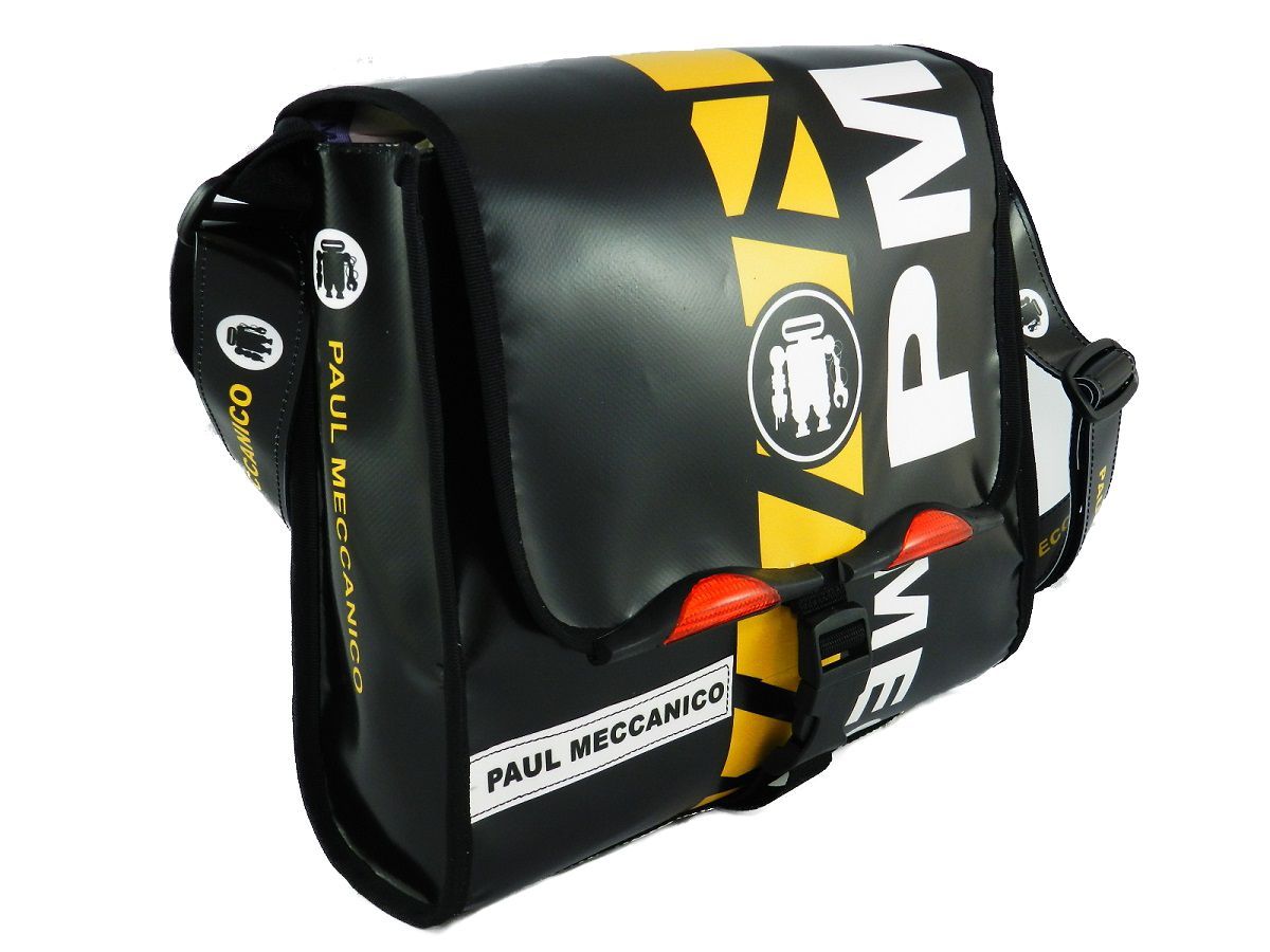SHOULDER BAG PAUL MECCANICO. MODEL BREAK COLOUR BLACK. - Unique Pieces Paul Meccanico