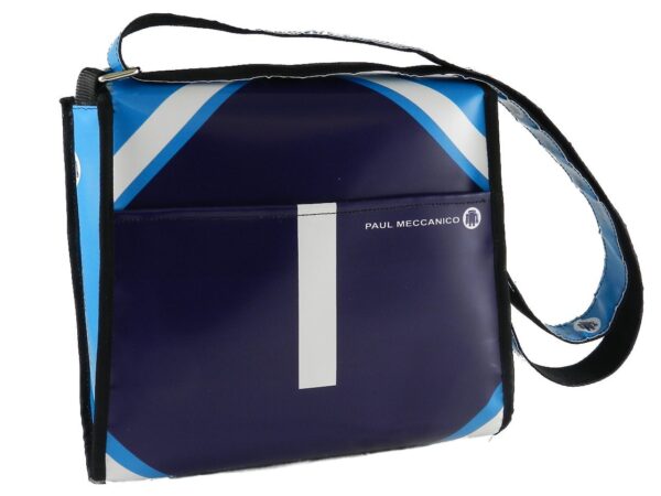 SHOULDER BAG PAUL MECCANICO. MODEL BREAK COLOURS ROYAL AND LIGHT BLUE GEOMETRIC FANTASY. - Unique Pieces Paul Meccanico