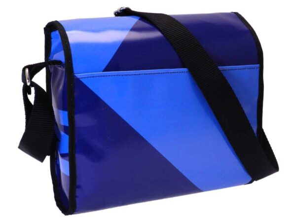 SHOULDER BAG ROYAL AND LIGHT BLUE COLOURS. BREAK MODEL MADE OF LORRY TARPAULIN. - Unique Pieces Paul Meccanico