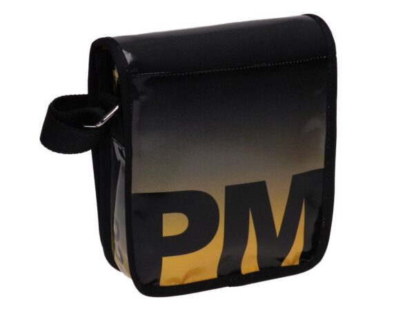 SHOULDER BAG YELLOW AND TAUPE COLOURS WITH SHADED EFFECT. MIPOK MODEL MADE OF LORRY TARPAULIN. - Unique Pieces Paul Meccanico