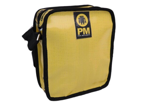 CROSSBODY BAG YELLOW. AND BLACK. MODEL STRATOS MADE OF LORRY TARPAULIN. - Limited Edition Paul Meccanico