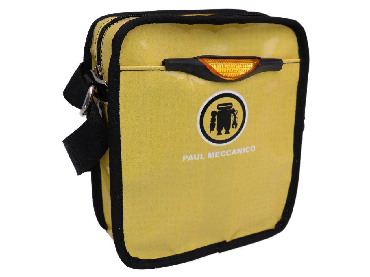 CROSSBODY BAG YELLOW. AND BLACK. MODEL STRATOS MADE OF LORRY TARPAULIN. - Limited Edition Paul Meccanico