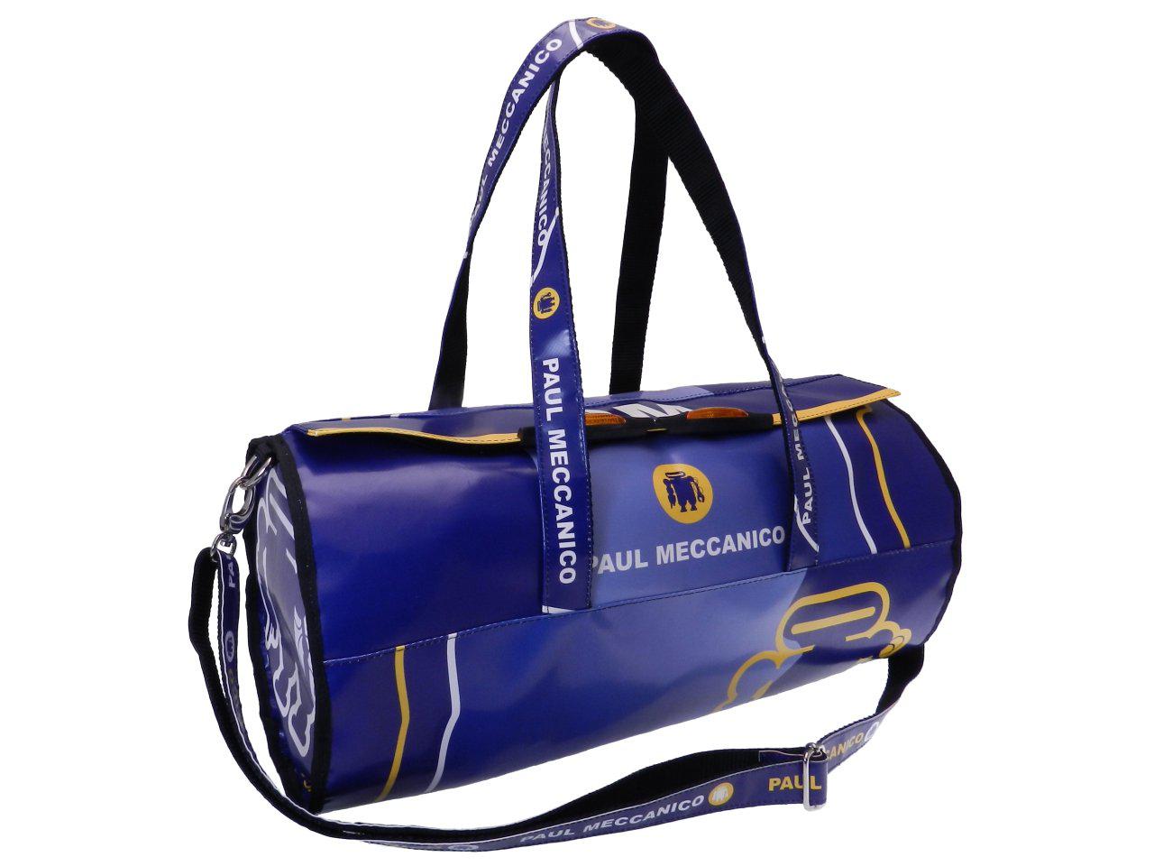 SPORT BAG BLUE AND LIGHT BLUE COLOURS WITH SHADED EFFECT. ROLLING MODEL MADE OF LORRY TARPAULIN. - Unique Pieces Paul Meccanico