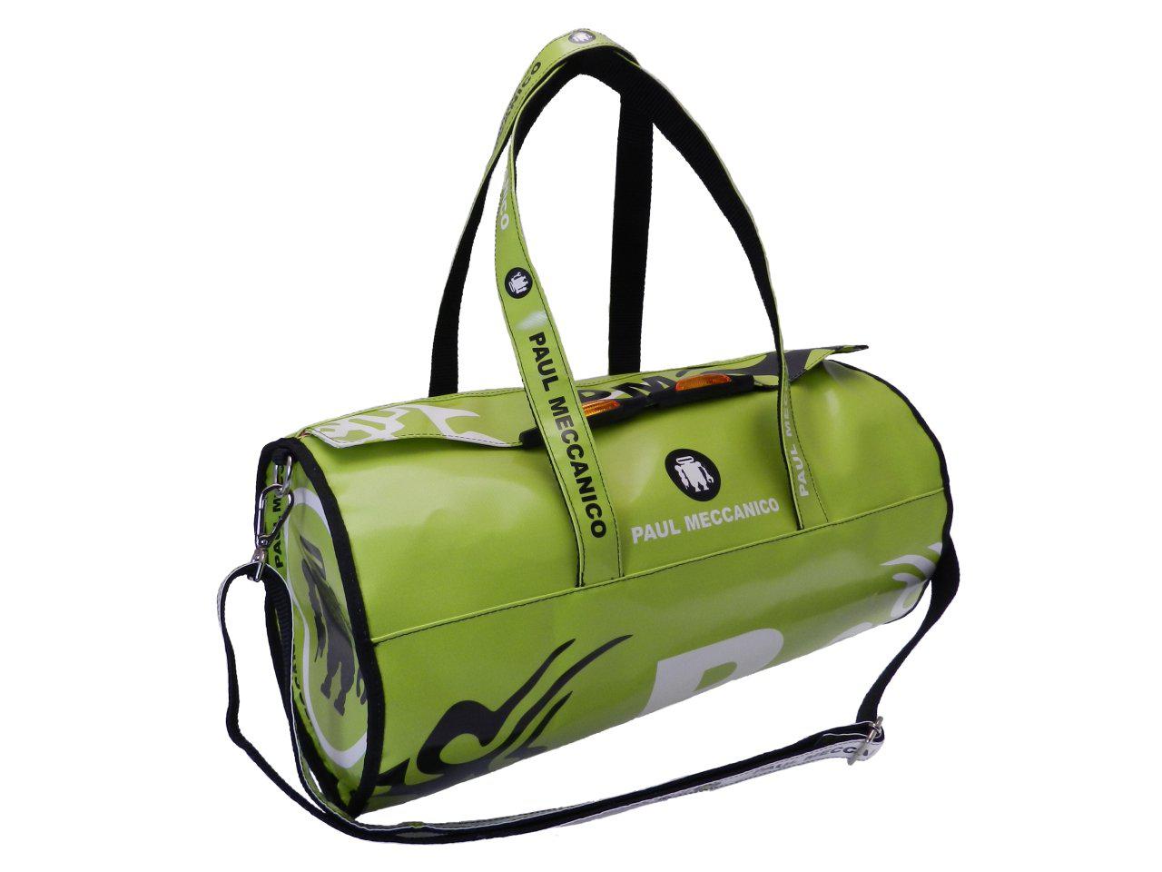 SPORT BAG GREEN COLOR. ROLLING MODEL MADE OF LORRY TARPAULIN. - Unique Pieces Paul Meccanico