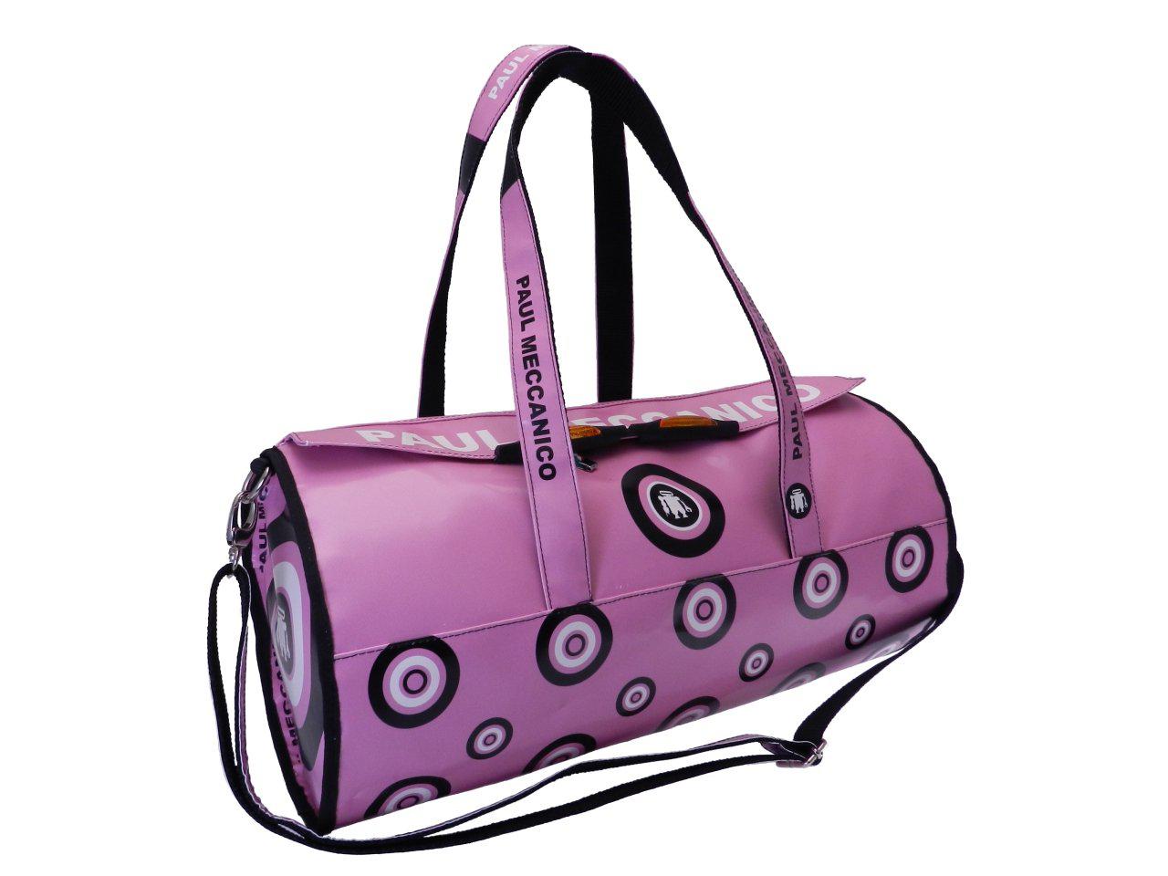 SPORT BAG PINK COLOR. ROLLING MODEL MADE OF LORRY TARPAULIN. - Unique Pieces Paul Meccanico