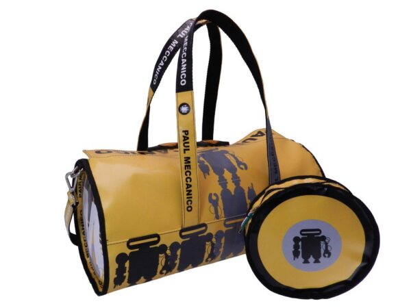 SPORT BAG YELLOW COLOR. ROLLING MODEL MADE OF LORRY TARPAULIN. - Unique Pieces Paul Meccanico