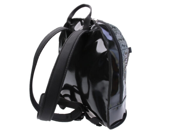 BLACK BACKPACK PAUL MECCANICO LETTERING FANTASY. MODEL SUPER MADE OF LORRY TARPAULIN. - Limited Edition Paul Meccanico