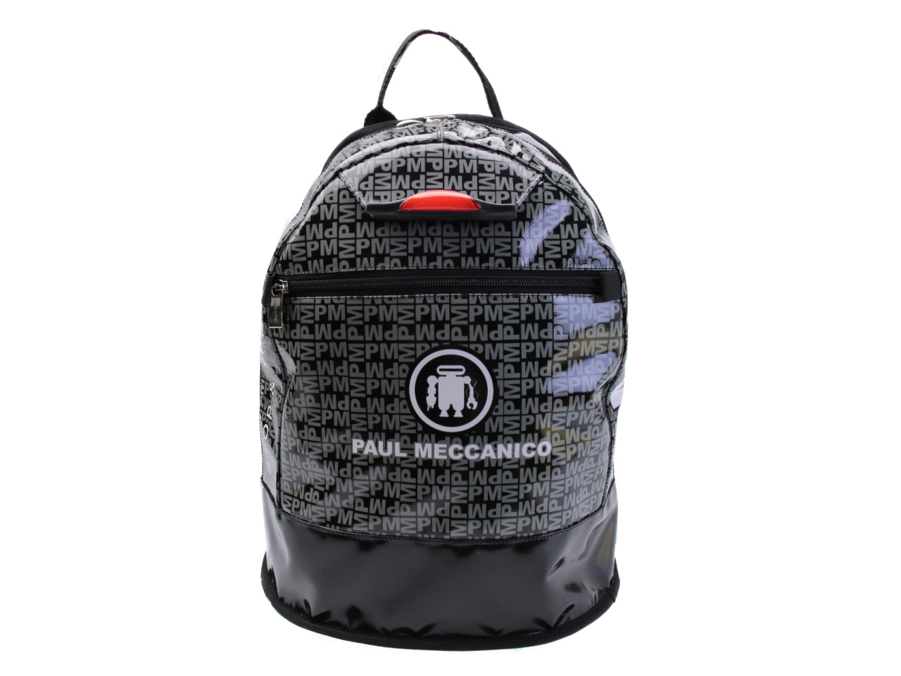 BLACK BACKPACK PAUL MECCANICO LETTERING FANTASY. MODEL SUPER MADE OF LORRY TARPAULIN. - Limited Edition Paul Meccanico