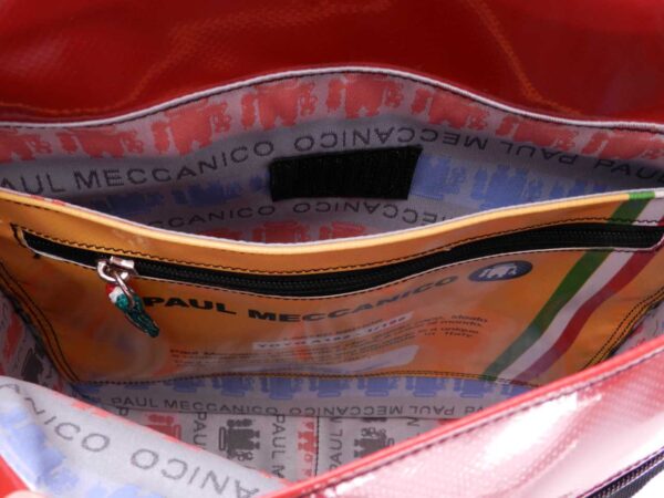 GREEN CROSSBODY BAG. MODEL BAUBAU MADE OFF LORRY TARPAULIN. - Special Edition Paul Meccanico