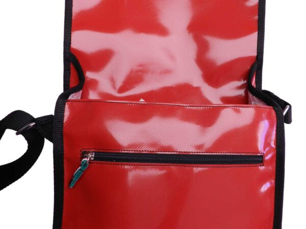 RED CROSSBODY BAG. MODEL BAUBAU MADE OFF LORRY TARPAULIN. - Special Edition Paul Meccanico