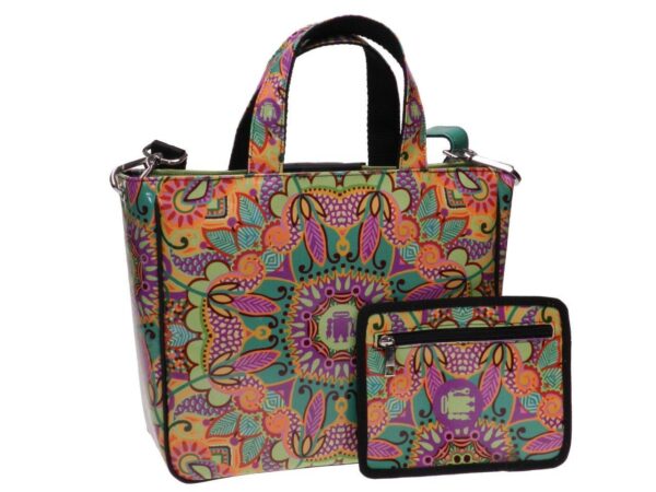 TOTE BAG ACQUAMARINE FOLK FANTASY. GLAM MODEL MADE OF LORRY TARPAULIN. - Unique Pieces Paul Meccanico