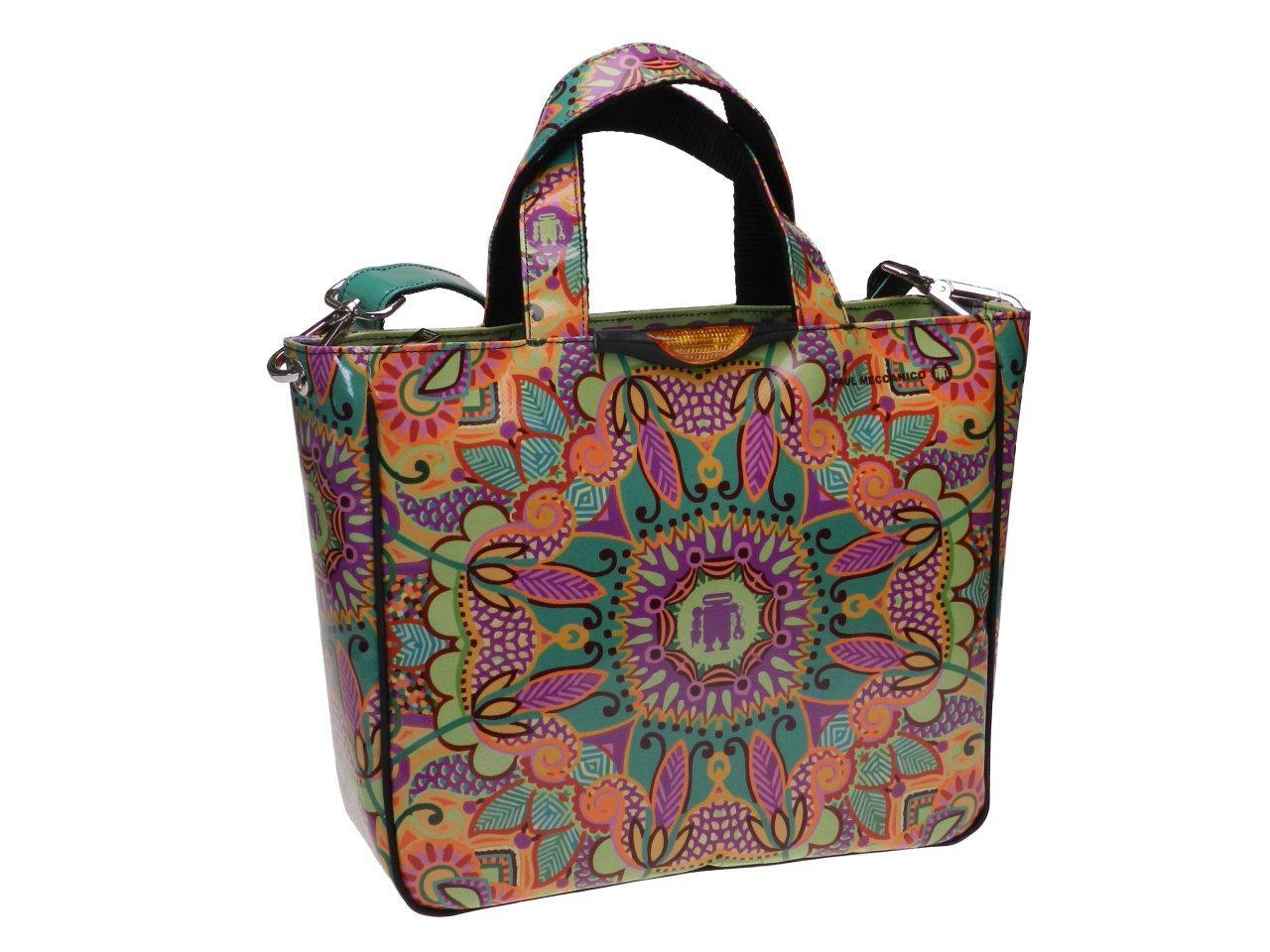 TOTE BAG ACQUAMARINE FOLK FANTASY. GLAM MODEL MADE OF LORRY TARPAULIN. - Unique Pieces Paul Meccanico