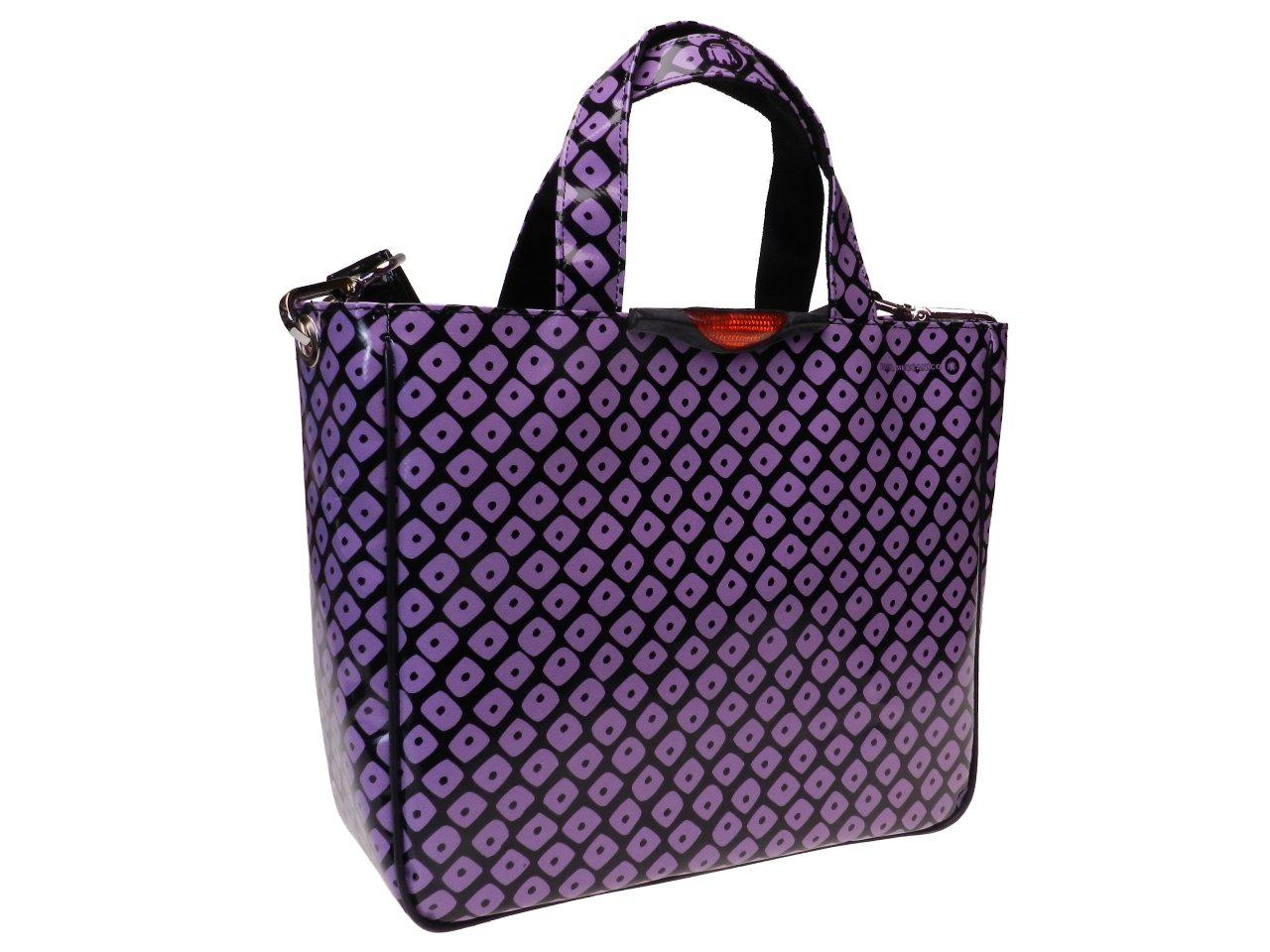 TOTE BAG BLACK AND LILAC COLOURS AFRO FANTASY. GLAM MODEL MADE OF LORRY TARPAULIN. - Unique Pieces Paul Meccanico
