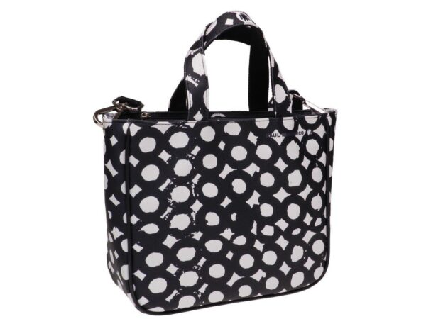TOTE BAG BLACK AND WHITE COLOURS. GLAM MODEL MADE OF SOFT SYNTETHIC LEATHER. - Unique Pieces Paul Meccanico