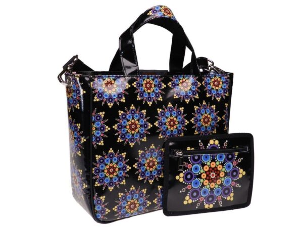 TOTE BAG BLACK COLOUR WITH STARS. GLAM MODEL MADE OF LORRY TARPAULIN. - Unique Pieces Paul Meccanico