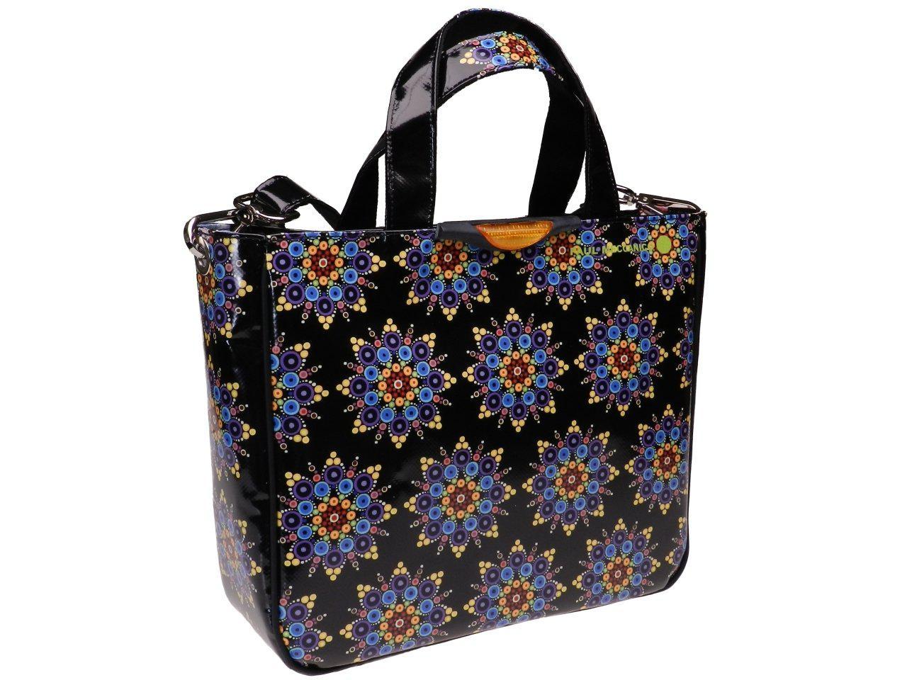 TOTE BAG BLACK COLOUR WITH STARS. GLAM MODEL MADE OF LORRY TARPAULIN. - Unique Pieces Paul Meccanico