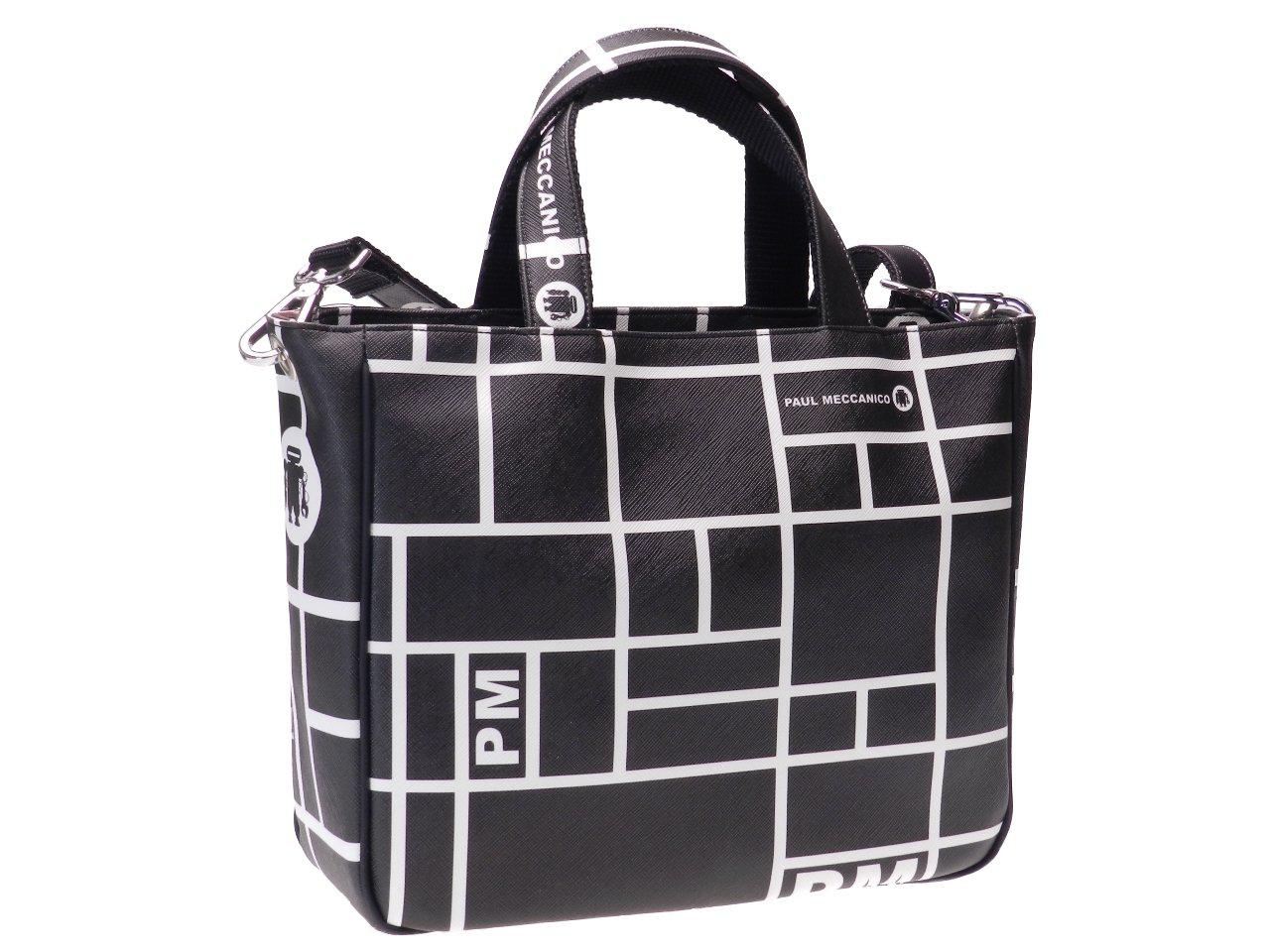 TOTE BAG BLACK & WHITE CHESS PATTERN. GLAM MODEL MADE OF CRUELTY FREE LEATHER. - Unique Pieces Paul Meccanico