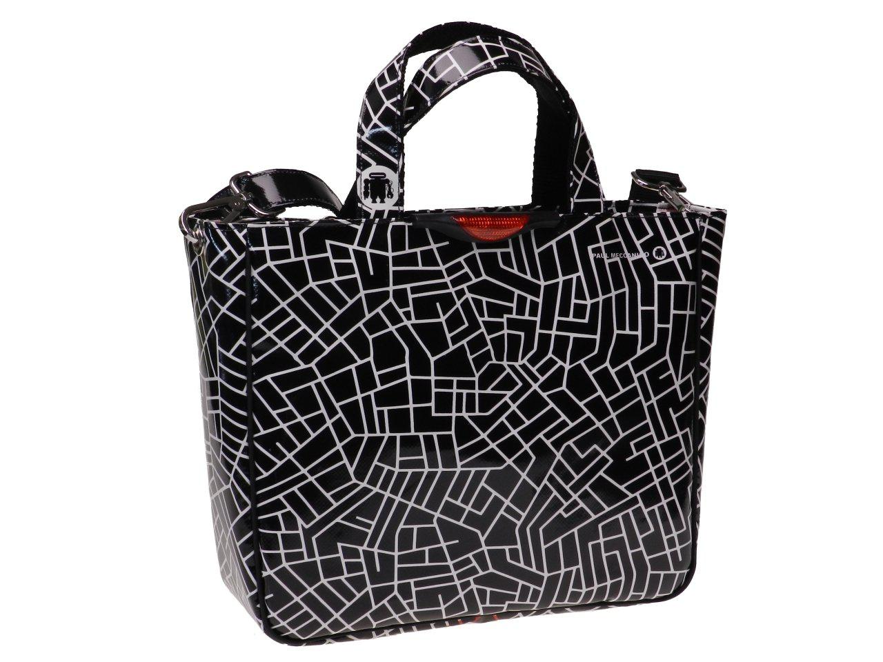 TOTE BAG BLACK & WHITE GEOMETRIC FANTASY. GLAM MODEL MADE OF LORRY TARPAULIN. - Unique Pieces Paul Meccanico
