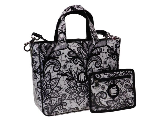 TOTE BAG BLACK & WHITE. GLAM MODEL MADE OF LORRY TARPAULIN. - Unique Pieces Paul Meccanico