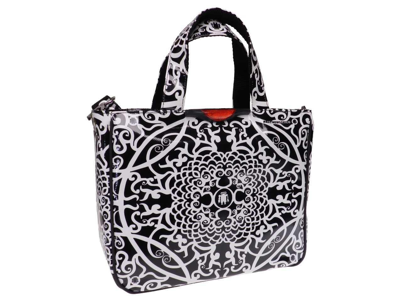 TOTE BAG BLACK & WHITE JAPANESE FANTASY. GLAM MODEL MADE OF LORRY TARPAULIN. - Unique Pieces Paul Meccanico