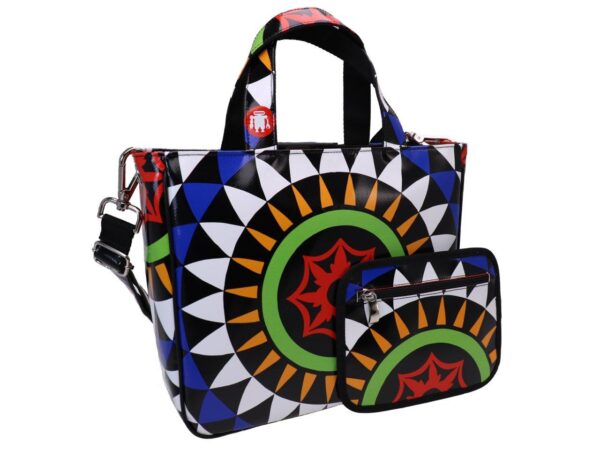 TOTE BAG MULTICOLOUR MAJOLICA FANTASY. MODEL GLAM MADE OF LORRY TARPAULIN. - Unique Pieces Paul Meccanico