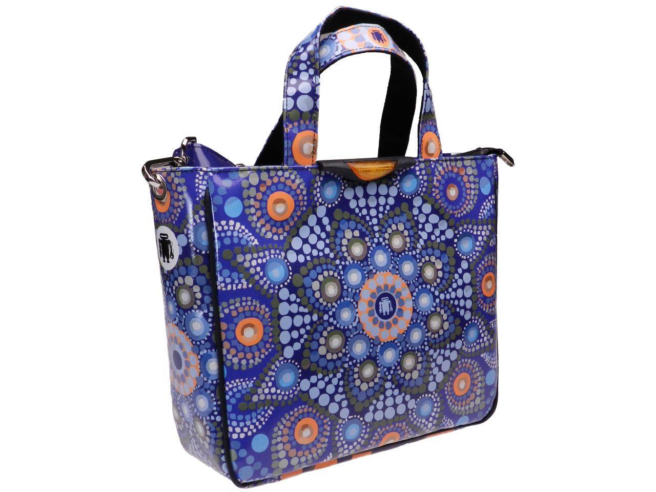 TOTE BAG BLUE COLOUR INDIAN STYLE. GLAM MODEL MADE OF LORRY TARPAULIN. - Unique Pieces Paul Meccanico