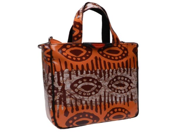 TOTE BAG BROWN COLOUR ETHNIC FANTASY. GLAM MODEL MADE OF LORRY TARPAULIN. - Unique Pieces Paul Meccanico
