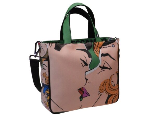 TOTE BAG CARTOON STYLE. GLAM MODEL MADE OF CRUELTY FREE LEATHER. - Unique Pieces Paul Meccanico