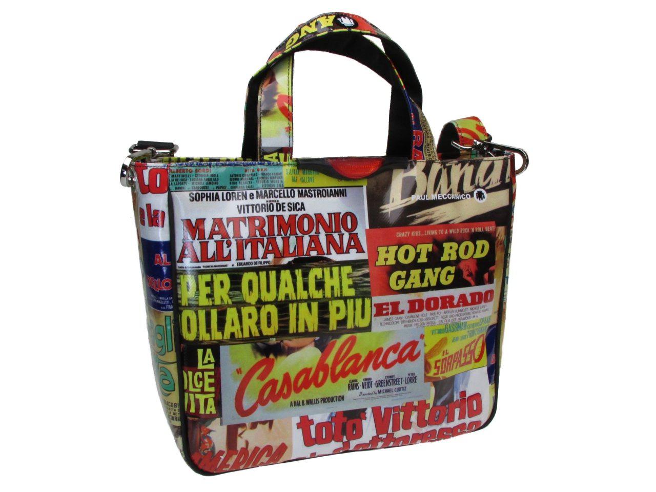 TOTE BAG "CINESTORY". MODEL GLAM MADE OF LORRY TARPAULIN. - Unique Pieces Paul Meccanico