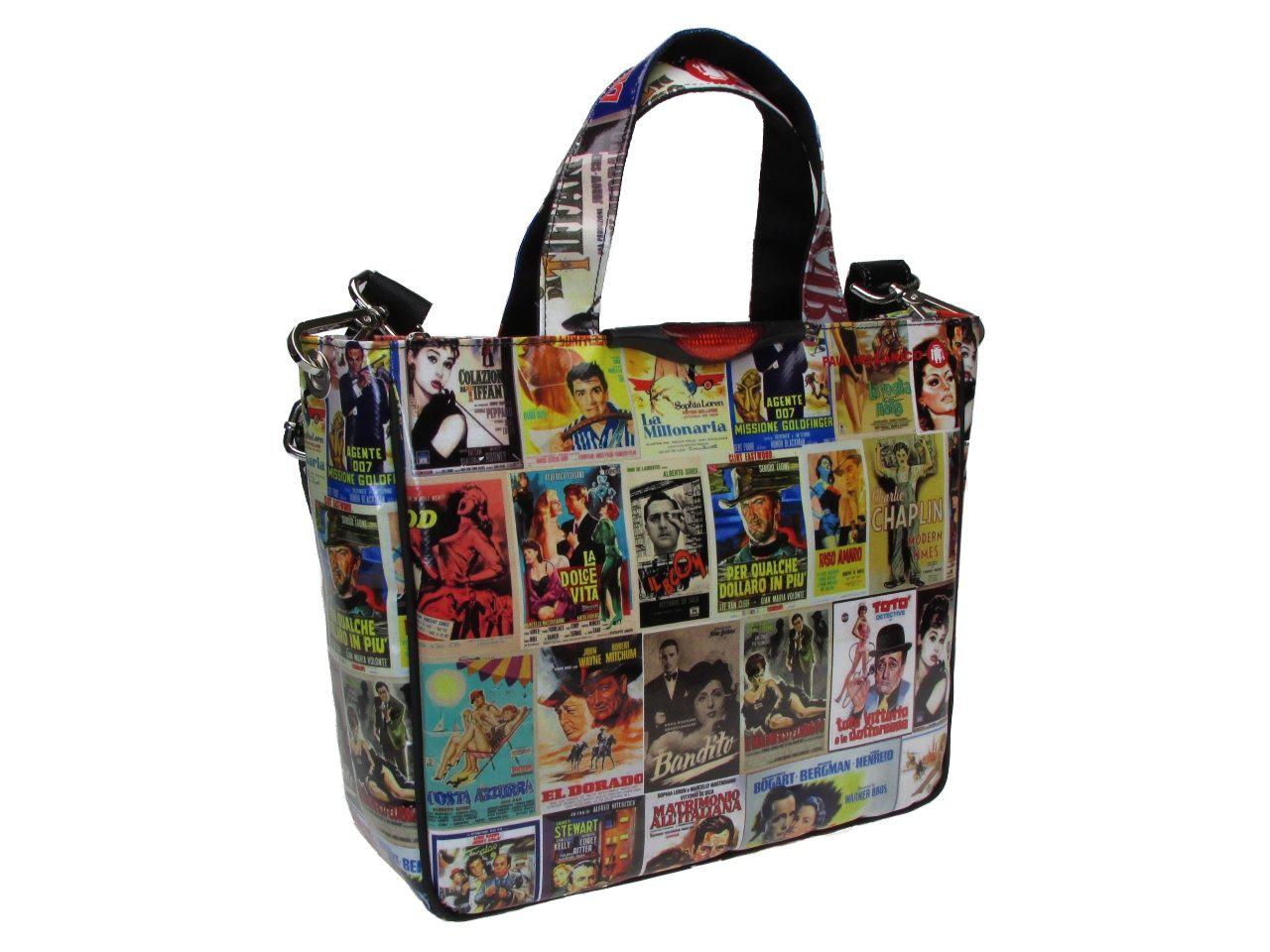 TOTE BAG "CINESTORY". GLAM MODEL MADE OF LORRY TARPAULIN. - Unique Pieces Paul Meccanico