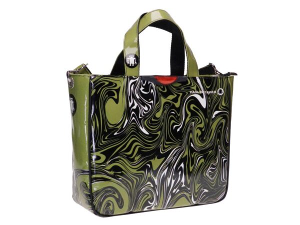 TOTE BAG DARK GREEN CAMOUFLAGE FANTASY. GLAM MODEL MADE OF LORRY TARPAULIN. - Unique Pieces Paul Meccanico