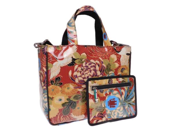 TOTE BAG DARK RED COLOUR ORIENTAL FANTASY. GLAM MODEL MADE OF LORRY TARPAULIN. - Unique Pieces Paul Meccanico