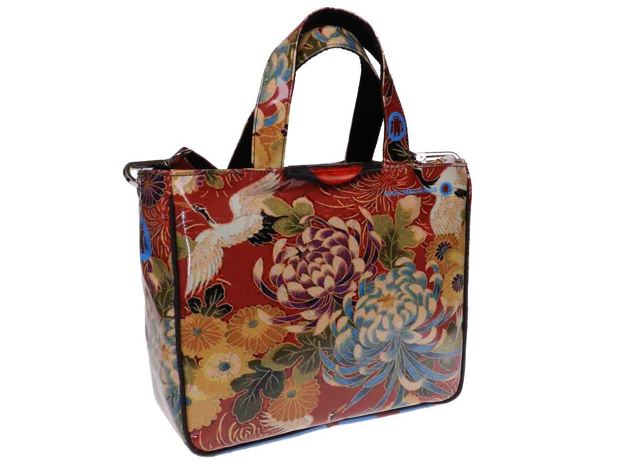TOTE BAG DARK RED COLOUR ORIENTAL FANTASY. GLAM MODEL MADE OF LORRY TARPAULIN. - Unique Pieces Paul Meccanico