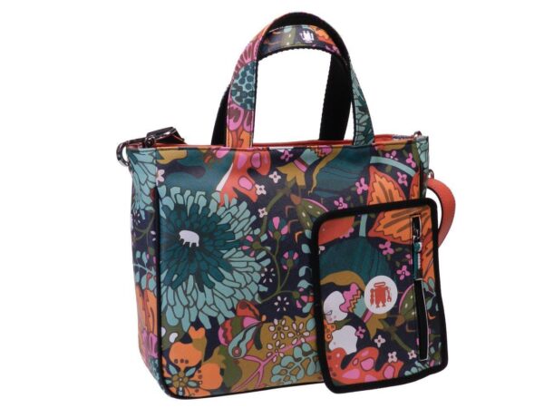 TOTE BAG FLORAL FANTASY. GLAM MODEL MADE OF CRUELTY FREE LEATHER. - Unique Pieces Paul Meccanico