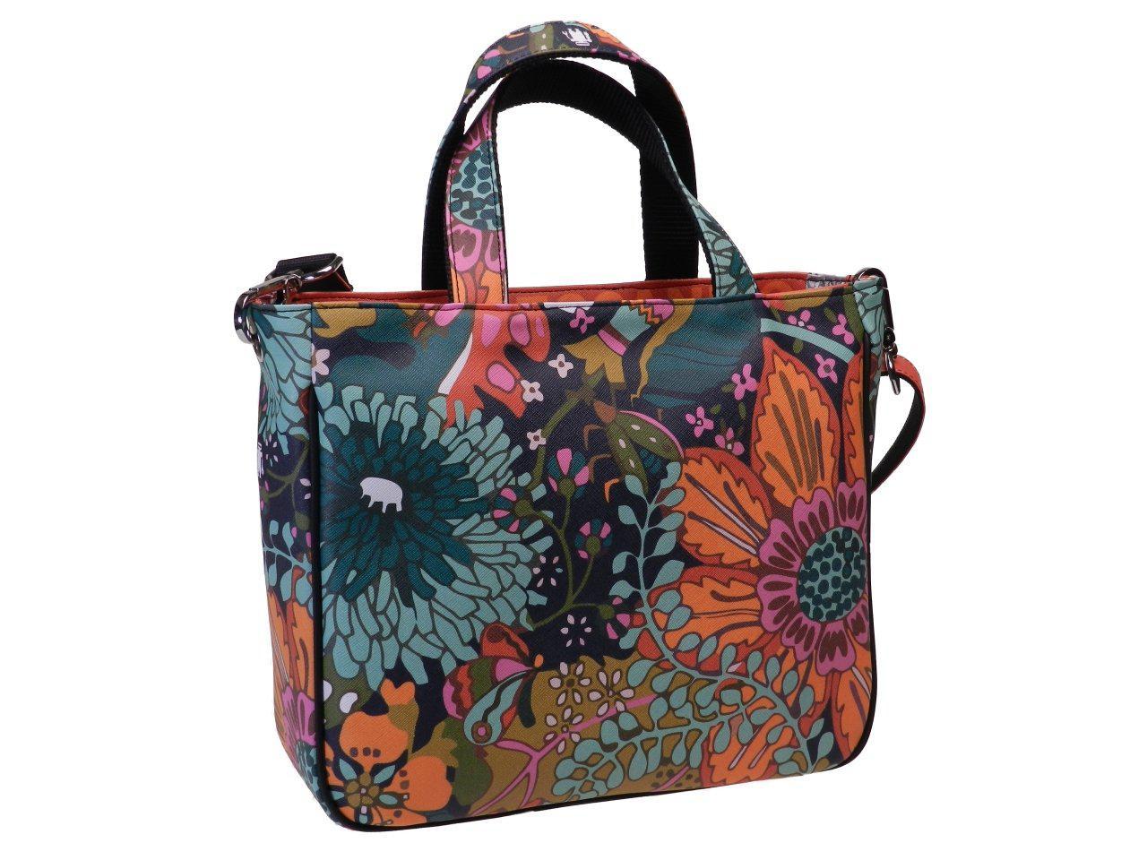 TOTE BAG FLORAL FANTASY. GLAM MODEL MADE OF CRUELTY FREE LEATHER. - Unique Pieces Paul Meccanico