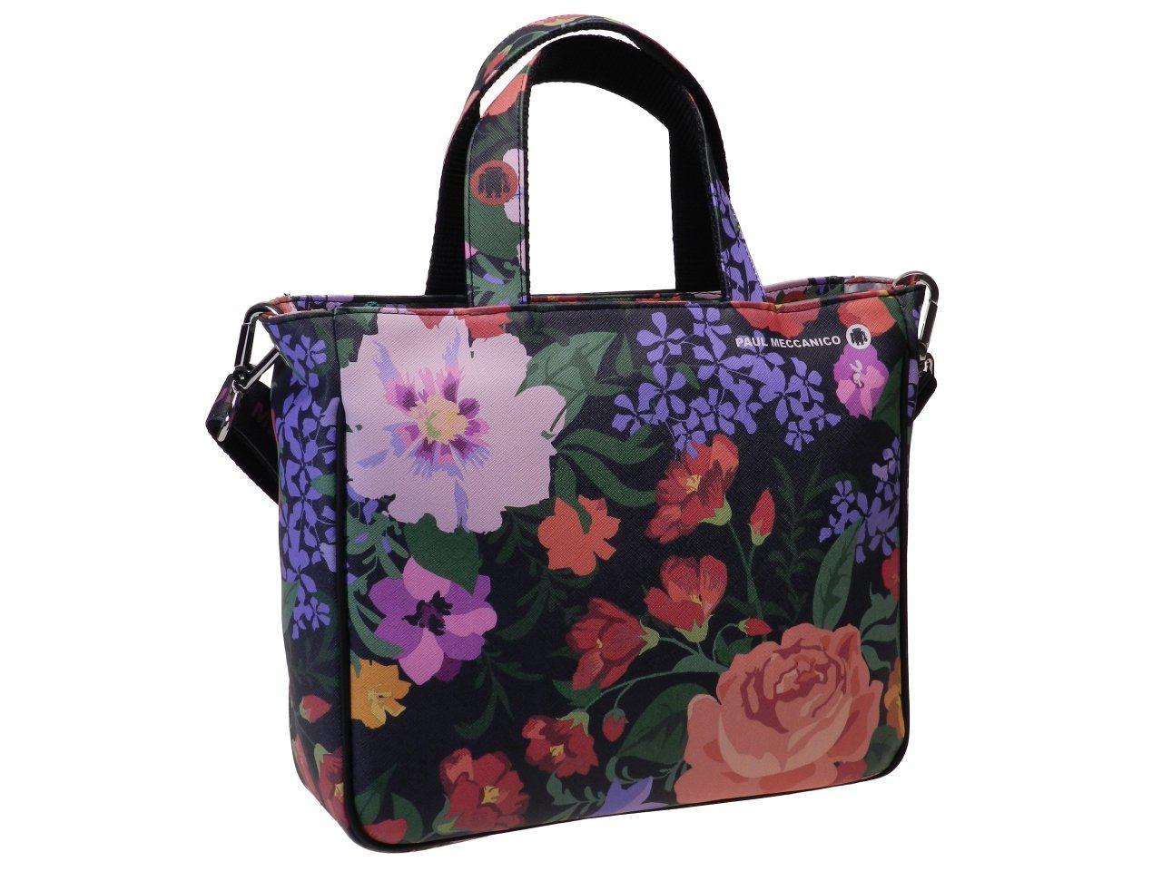 TOTE BAG FLORAL FANTASY. GLAM MODEL MADE OF CRUELTY FREE LEATHER. - Unique Pieces Paul Meccanico