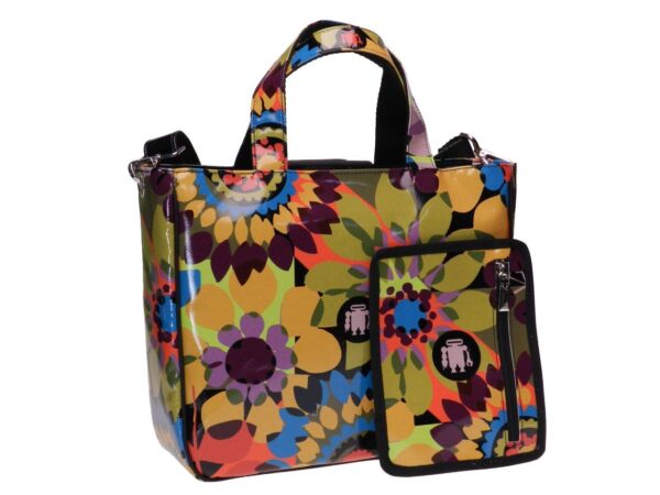 TOTE BAG FLORAL FANTASY. GLAM MODEL MADE OF LORRY TARPAULIN. - Unique Pieces Paul Meccanico