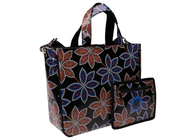 TOTE BAG FLORAL FANTASY. GLAM MODEL MADE OF LORRY TARPAULIN. - Unique Pieces Paul Meccanico