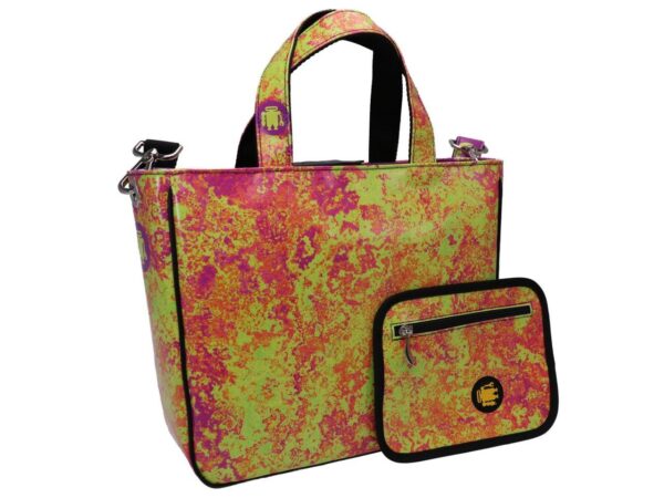 TOTE BAG GREEN AND LILAC. MODEL GLAM MADE OF LORRY TARPAULIN. - Unique Pieces Paul Meccanico