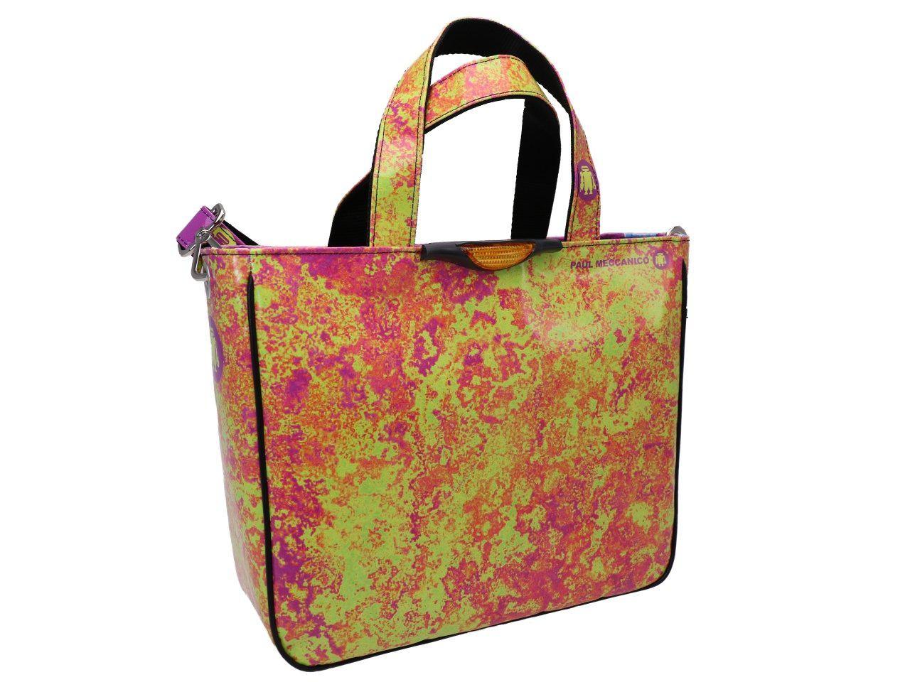 TOTE BAG GREEN AND LILAC. MODEL GLAM MADE OF LORRY TARPAULIN. - Unique Pieces Paul Meccanico