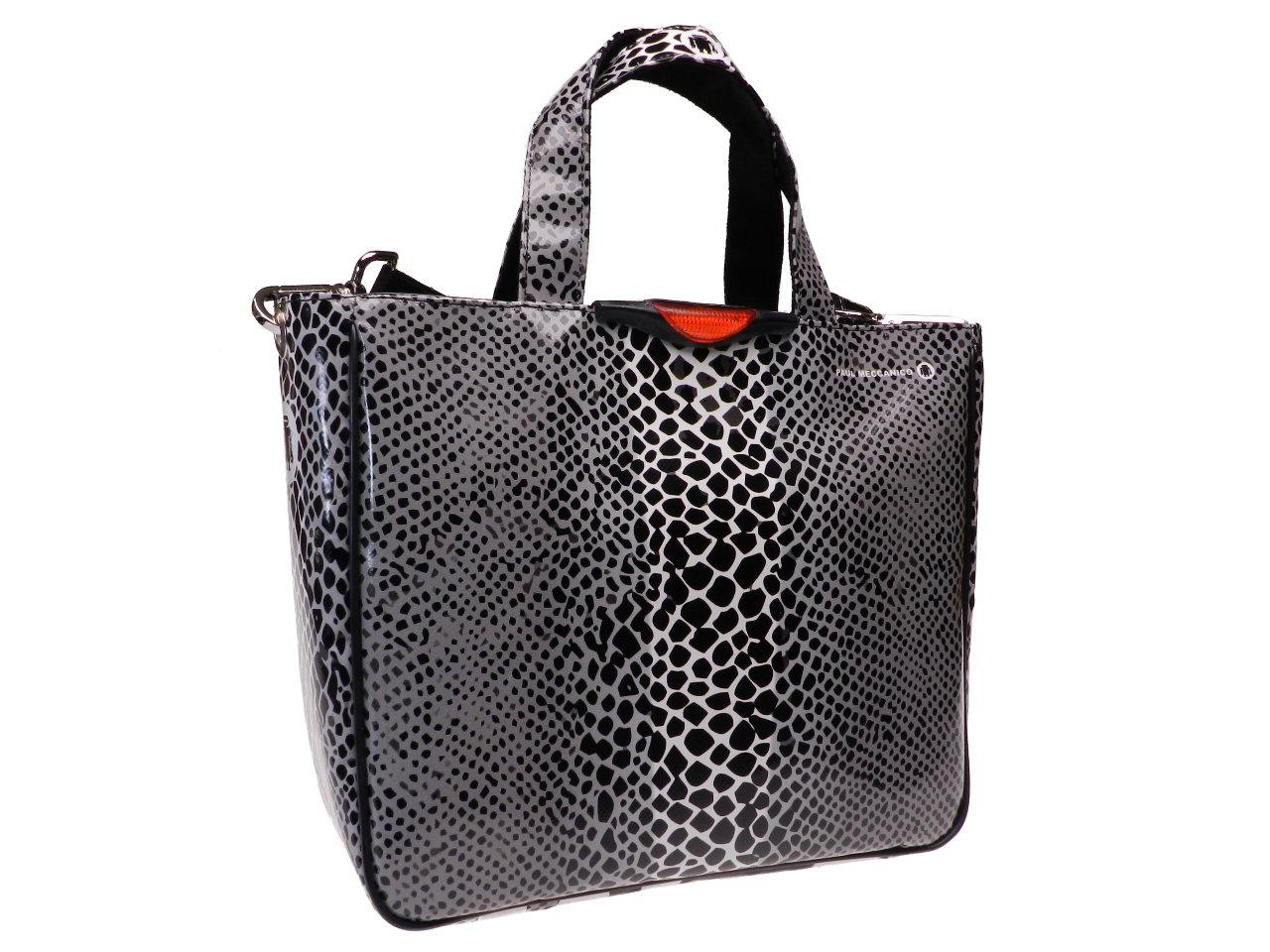 TOTE BAG GREY AND BLACK COLOURS PYTHON FANTASY. GLAM MODEL MADE OF LORRY TARPAULIN. - Unique Pieces Paul Meccanico